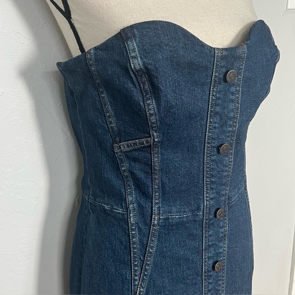 NWT Veronica Beard Denim Sheath Dress Size 12 Midi Liza - Picture 7 of 12